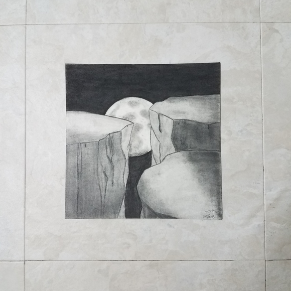 "Cliffs and the Moon" - Picture 1 of 2